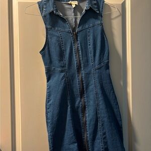 Indigo Denim Sleeveless Mini Dress